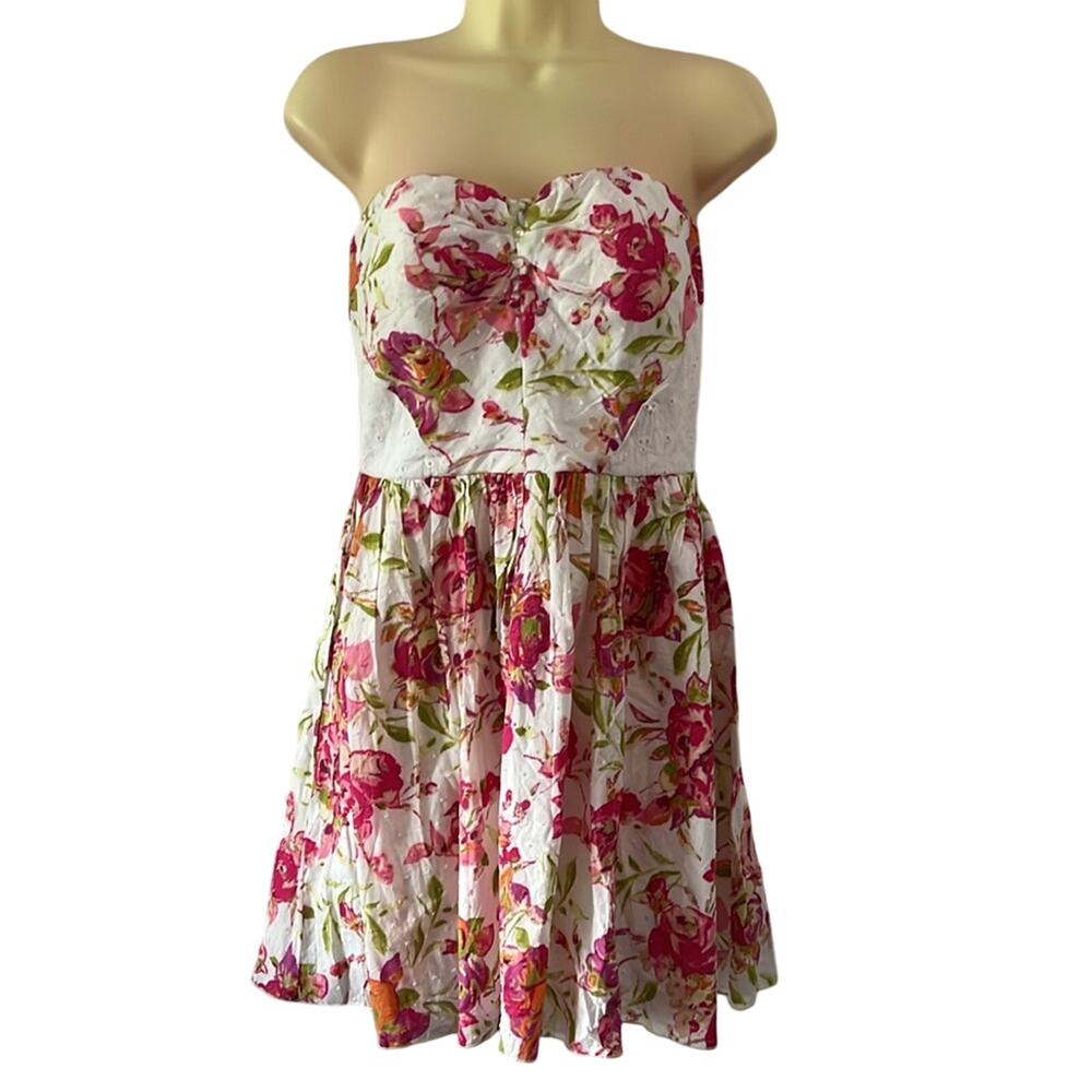 Speechless Floral Print Strapless Dress Cottagecore Romantic Feminine Size 9